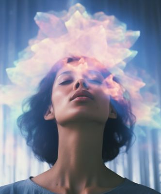 Image d'une femme avec une aura
